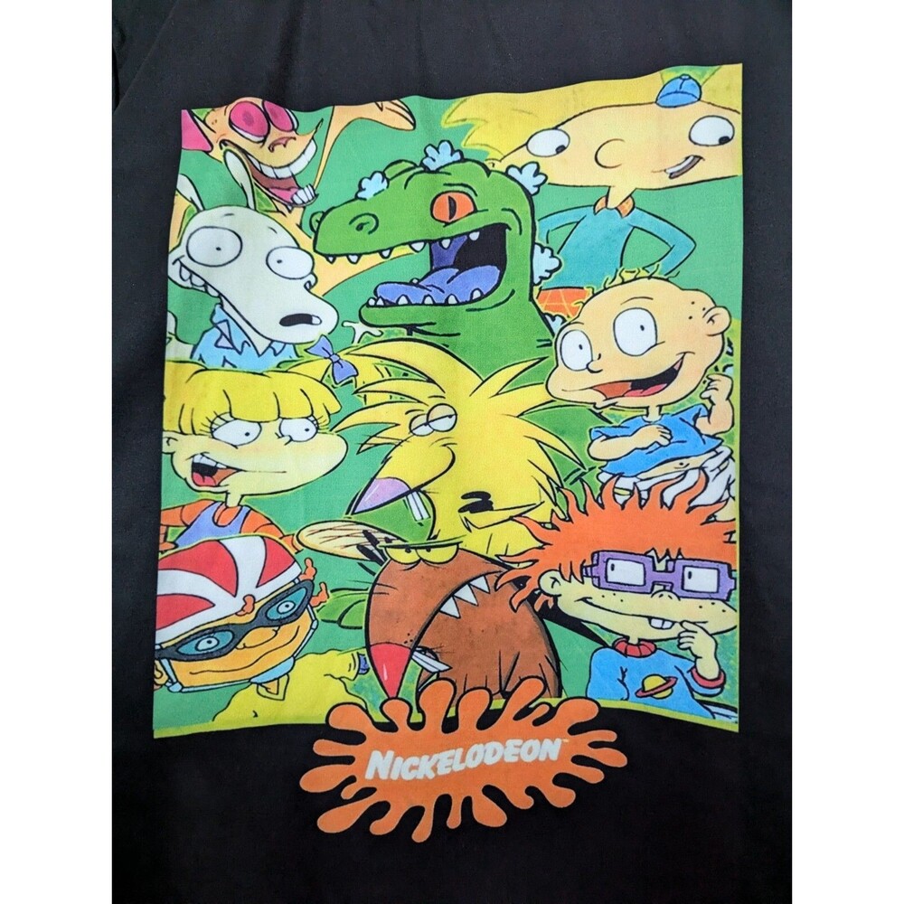Nickelodeon 90s Cartoon Characters Graphic Tee Polyester Stretch Junior Medium